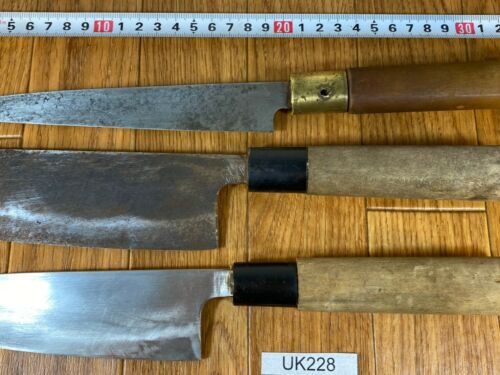 Japanese Chef's Kitchen Knife Set 3 Piece YANAGIBA NAKIRI SANTOKU Japan UK228 - Fresh Stock Dated December 2025