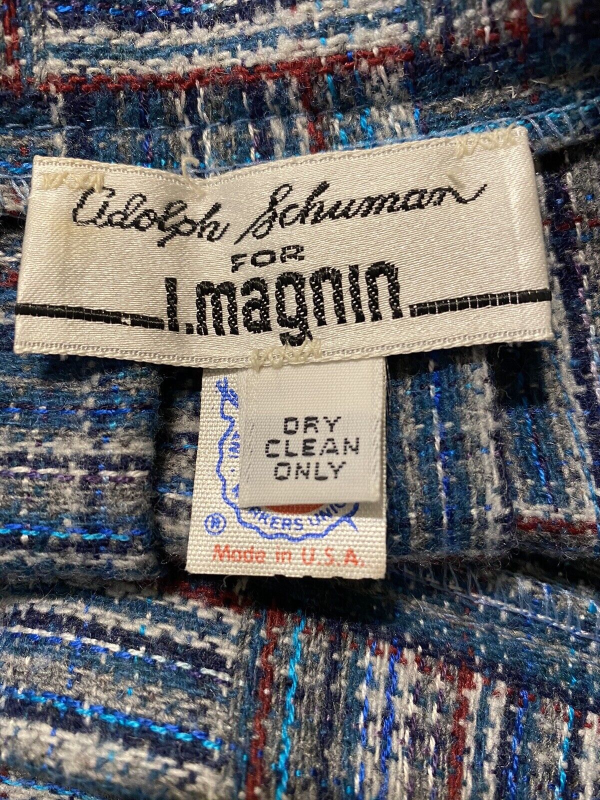 Vintage ADOLPH SCHUMAN Wool Plaid Pleated Skirt Waist 26” USA - Fresh Stock Dated March 2026