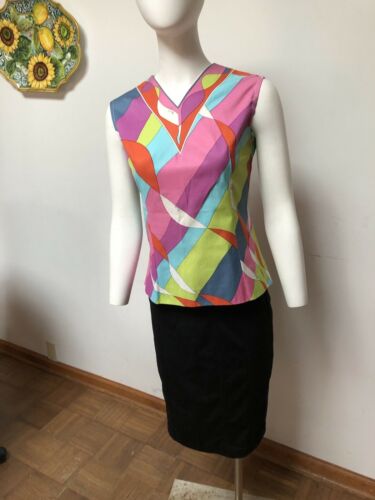 VINTAGE EMILIO PUCCI BLOUSE—BRIGHT BOLD PRINT-S - Fresh Stock Dated February 2026