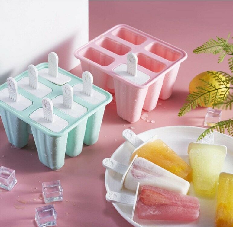 Moldes caseros para paletas de hielo Cepillo 6 cavidades - Embudo de silicona - Fresh Stock Dated December 2025