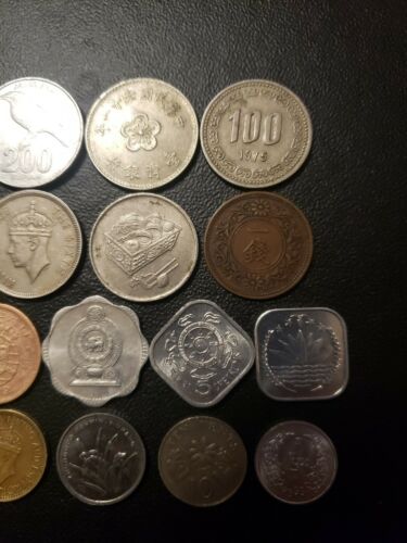 Asian 1921-2010  lot of 18 circulated coins, 18 dif.countries,  denominations... - Fresh Stock Dated February 2026