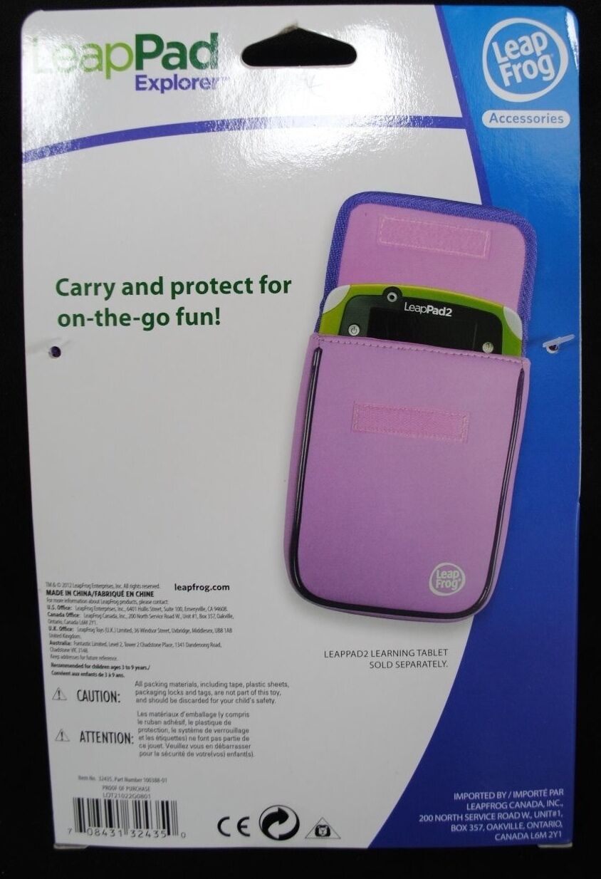 Leap Frog LeapPad Explorer Neoprene Sleeve Pink 7 in X 5.75 in - Fresh Stock Dated February 2026