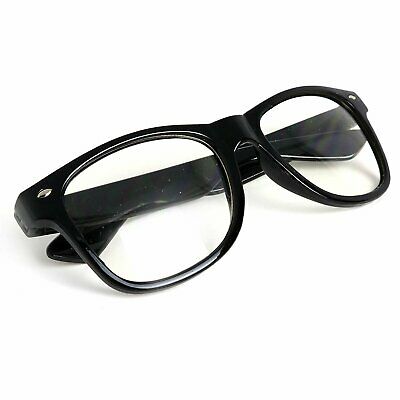 Skeleteen Retro Nerd Costume Glasses - Oversized Black Hipster Eyeglasses 1pr - Fresh Stock Dated December 2025