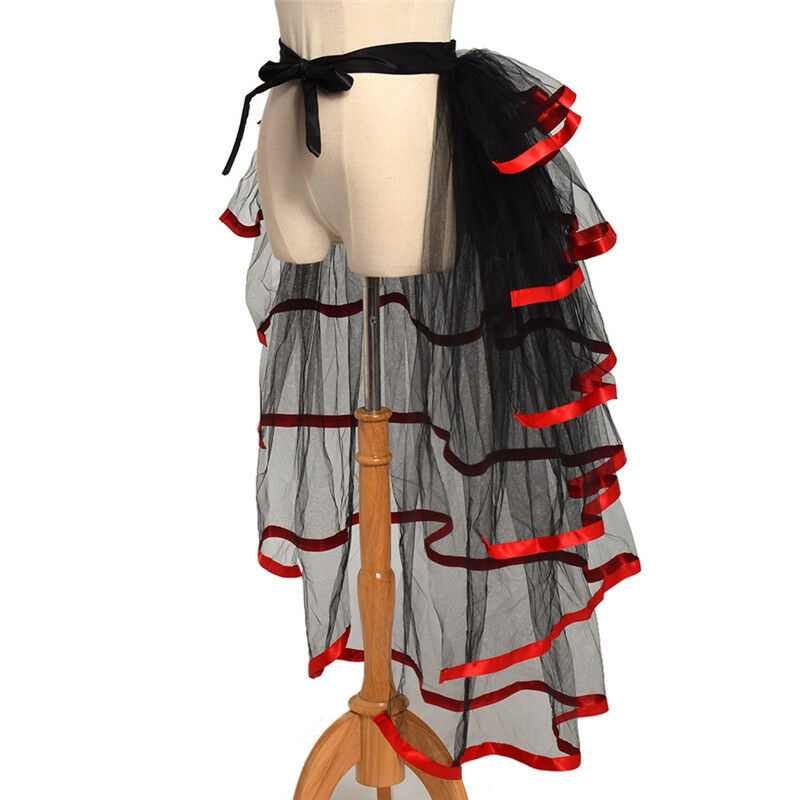 Victorian Steampunk Tie-on Bustle Skirt Gothic Party Tutu Belt Lace Over Skirt - Fresh Stock Dated December 2025