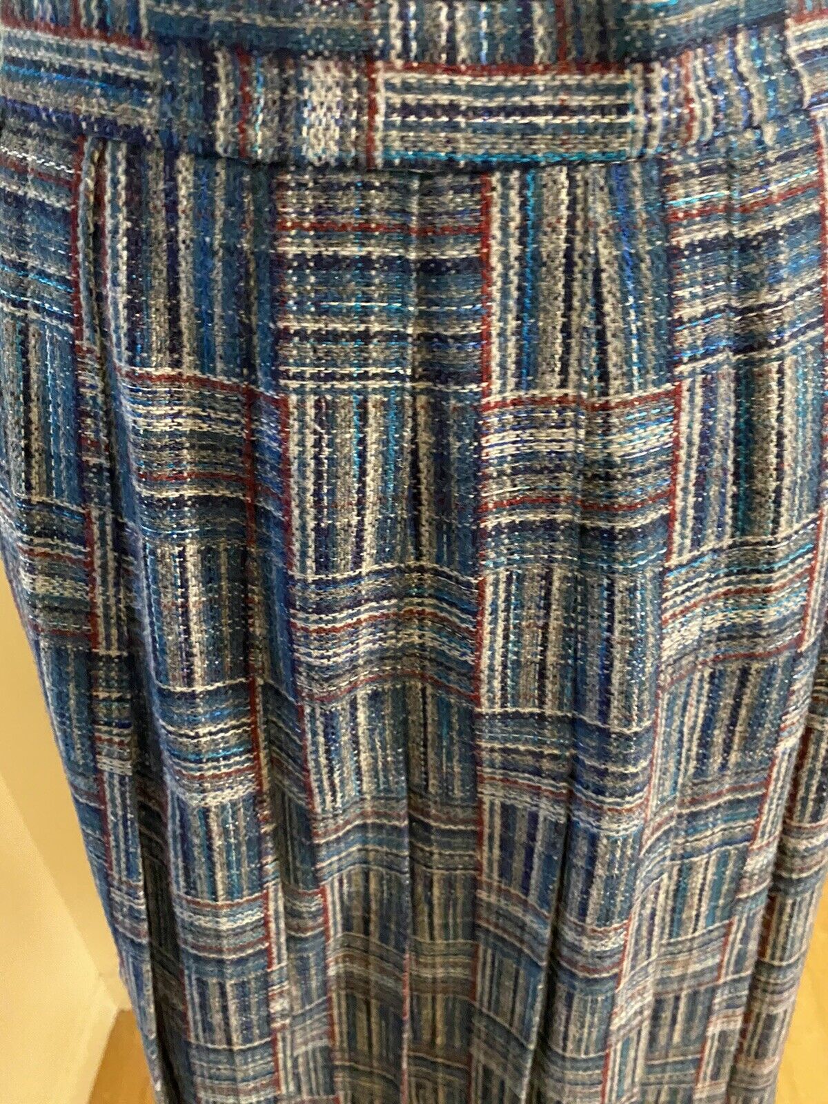 Vintage ADOLPH SCHUMAN Wool Plaid Pleated Skirt Waist 26” USA - Fresh Stock Dated March 2026