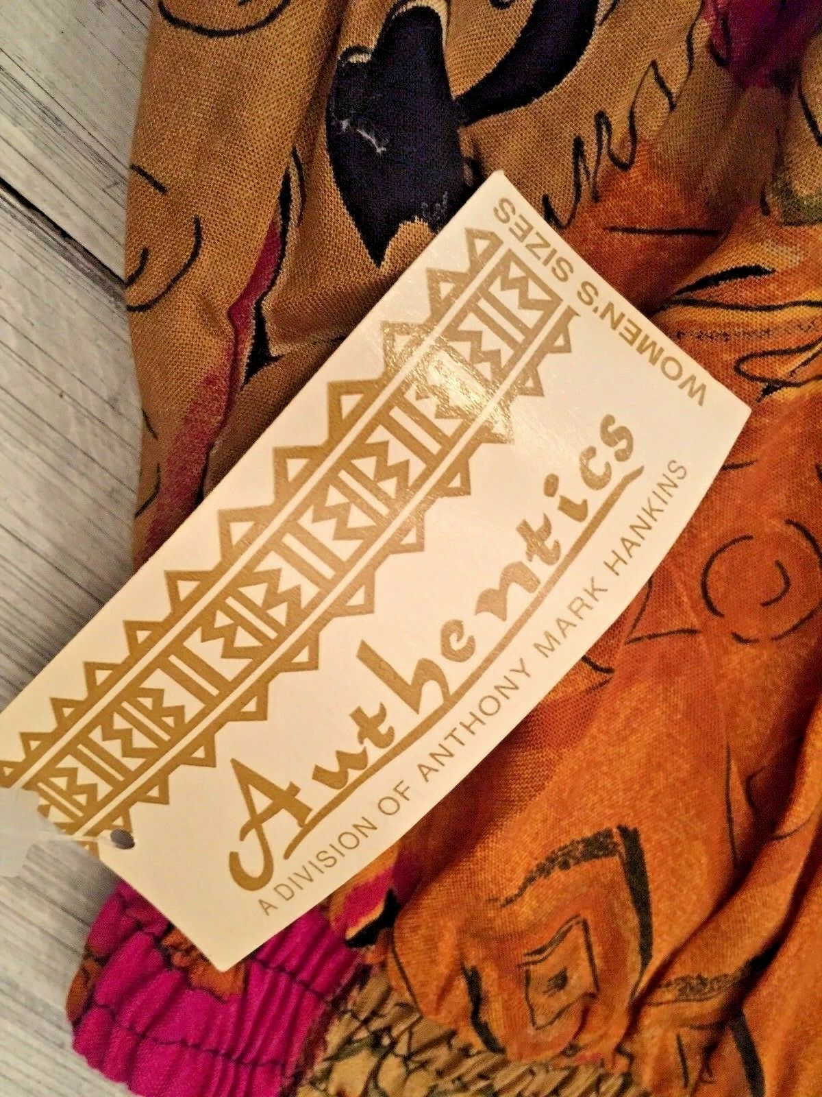 Vintage NOS Anthony Mark Hankins Plus Size 24W Southwest Gold Fuchsia Midi Skirt - Fresh Stock Dated March 2026