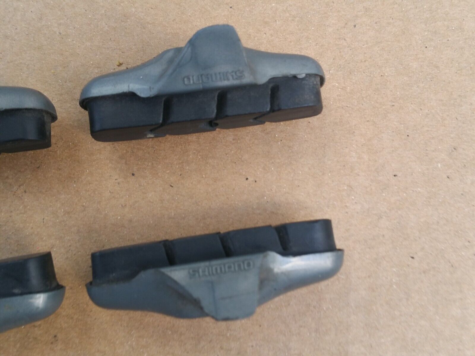 Set of 4 Vintage 90s Shimano 600 Road Bike Brake Pads Blue Gray Metallic Shell - Fresh Stock Dated February 2026