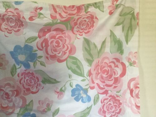 2 Pottery Barn Kids Standard Pillow Shams Floral Pink Blue Green on White Cotton - Fresh Stock Dated December 2025