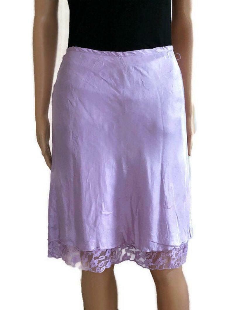 Vintage Wet Seal, SZ 9, Cream Silk Skirt, Beautiful, Lined, Lace Bottom, Soft - Fresh Stock Dated December 2025