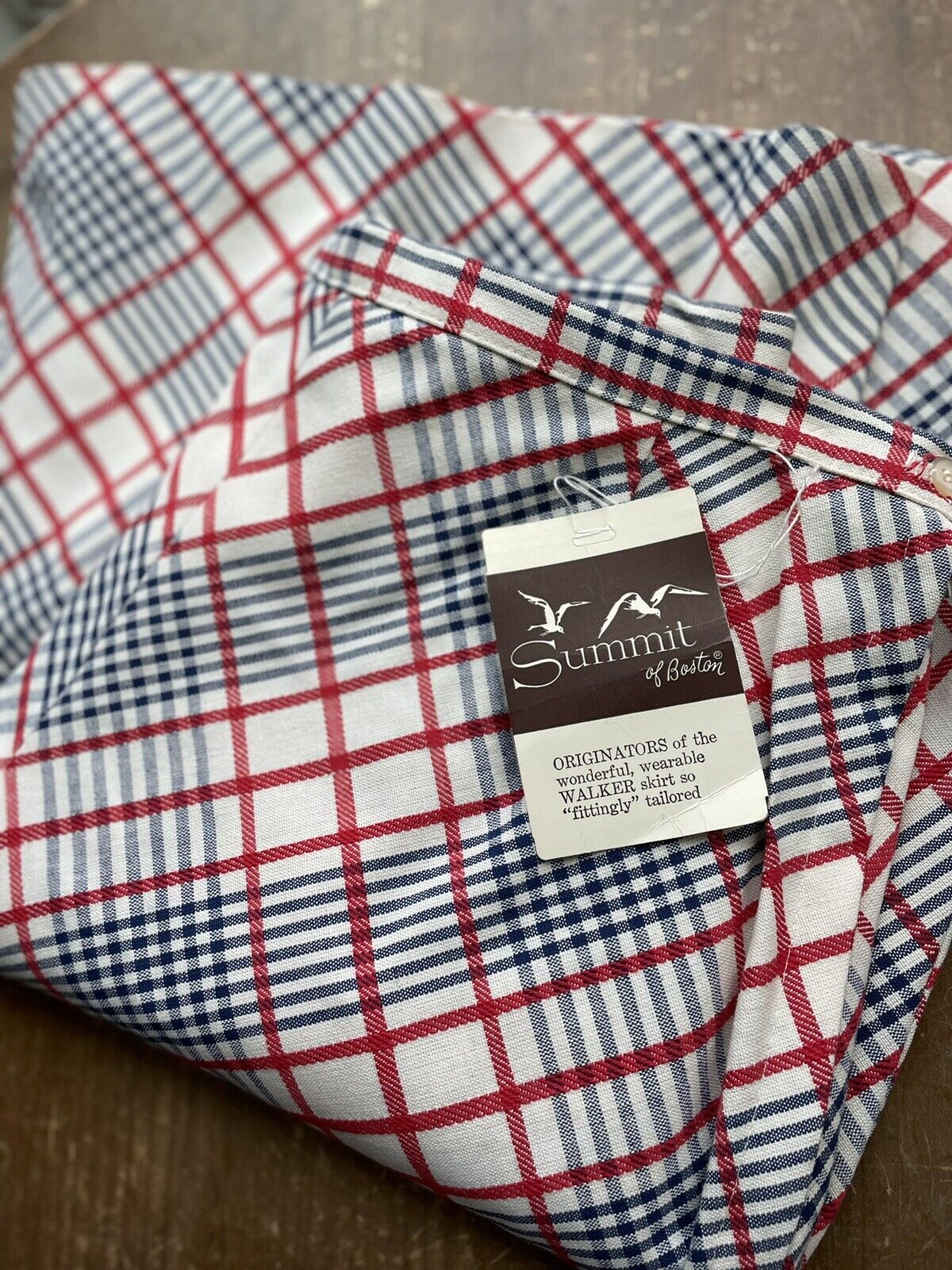 NOS VTG 60s/70s SUMMIT OF BOSTON Textured Plaid Pleated A-Line Skirt 18 MED/LAR? - Fresh Stock Dated March 2026