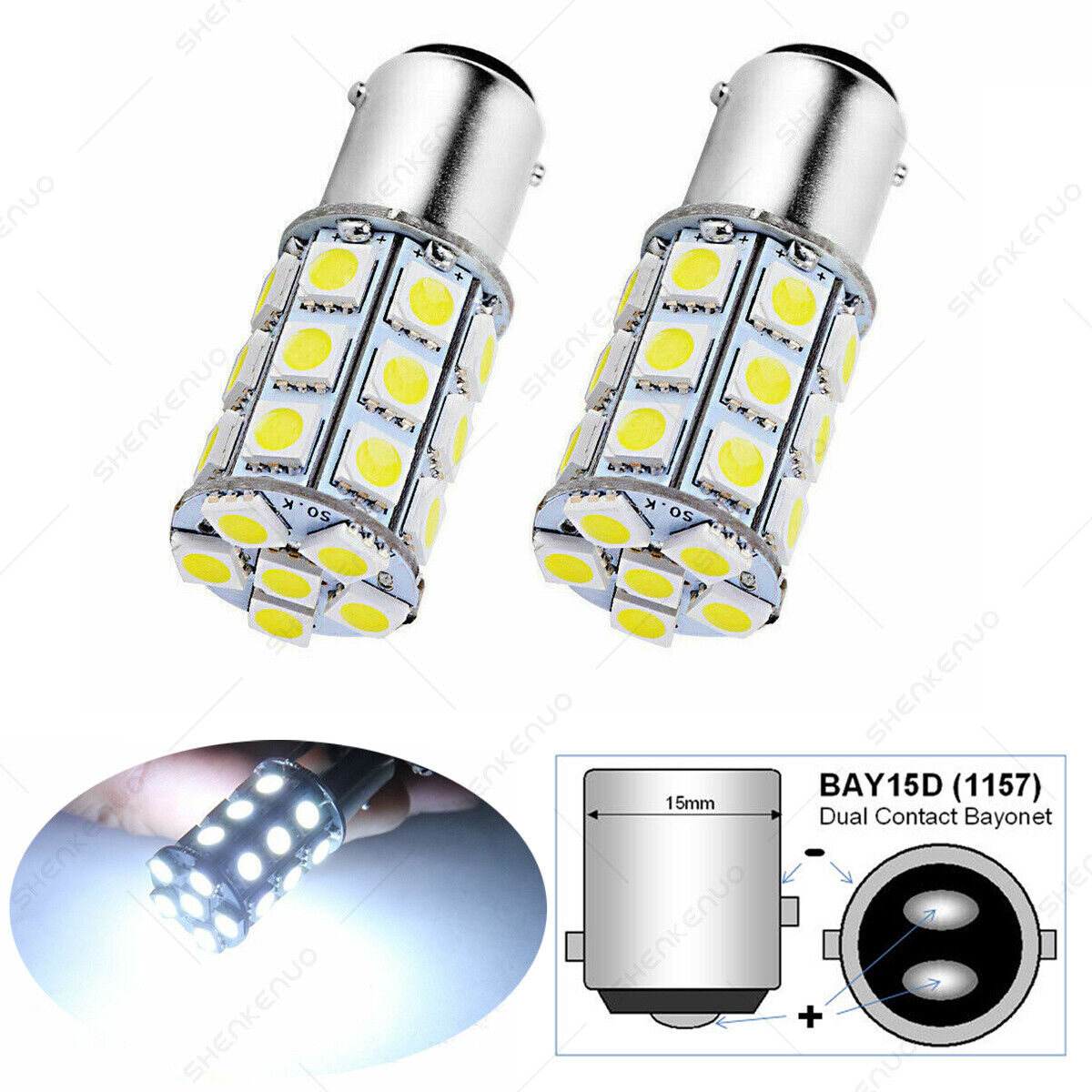 For Honda CB900F 919 2002-2007 2X 1034 1157 LED Parking Light Bulbs 6000K White - Fresh Stock Dated February 2026