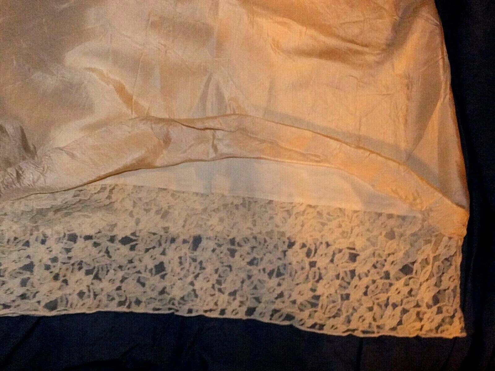 Vintage Wet Seal, SZ 9, Cream Silk Skirt, Beautiful, Lined, Lace Bottom, Soft - Fresh Stock Dated December 2025