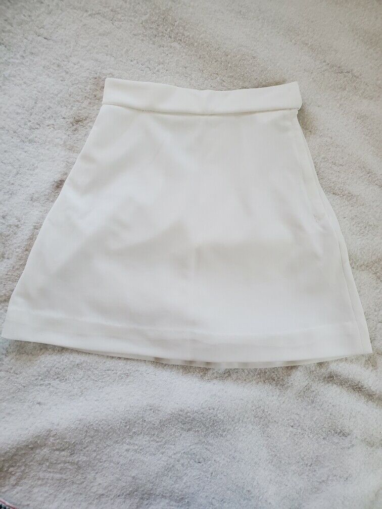 Vintage 1970's Women's White Go-Go Skirt, Sz M - Fresh Stock Dated February 2026