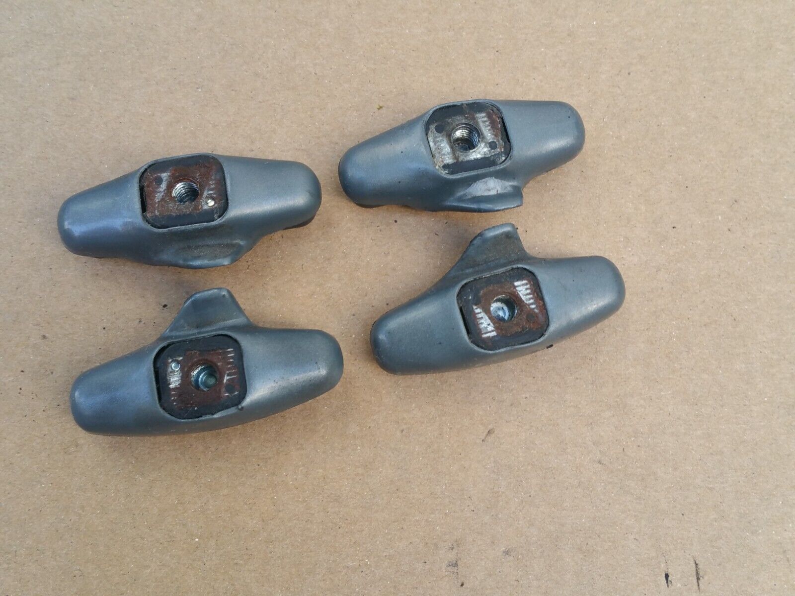 Set of 4 Vintage 90s Shimano 600 Road Bike Brake Pads Blue Gray Metallic Shell - Fresh Stock Dated February 2026