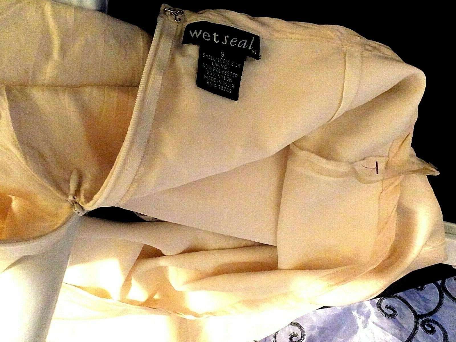 Vintage Wet Seal, SZ 9, Cream Silk Skirt, Beautiful, Lined, Lace Bottom, Soft - Fresh Stock Dated December 2025