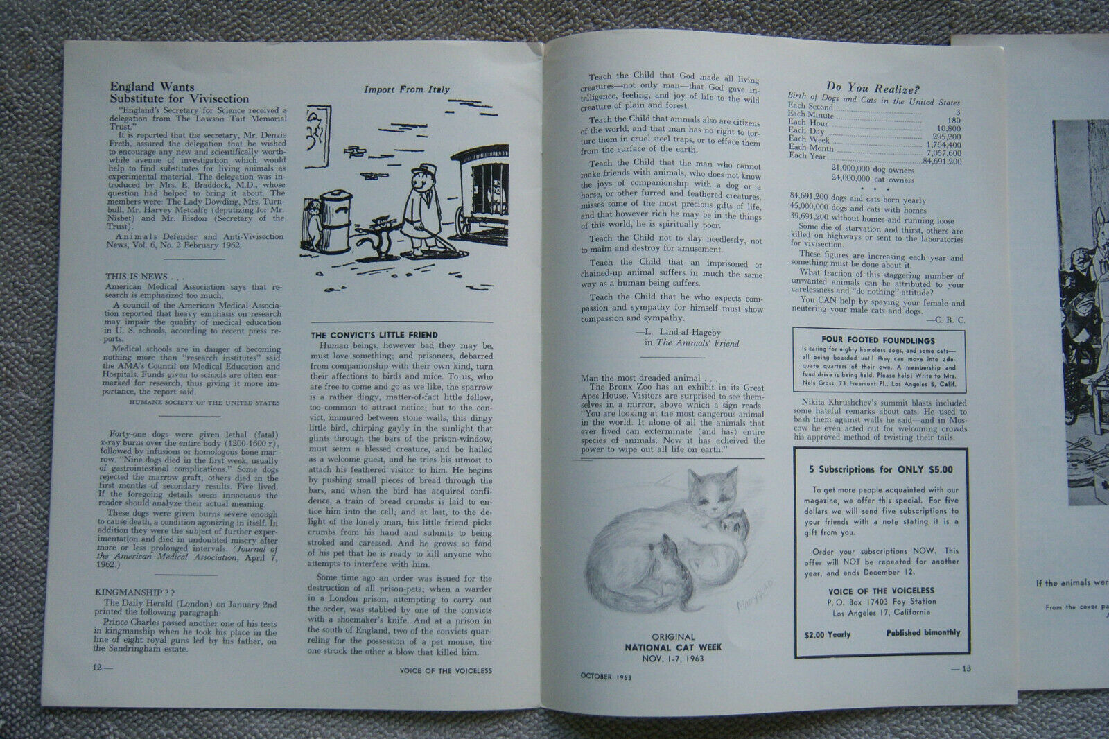 VOICE OF THE VOICELESS set of 2 October 1963 & February 1964 Calore Publications - Fresh Stock Dated December 2025