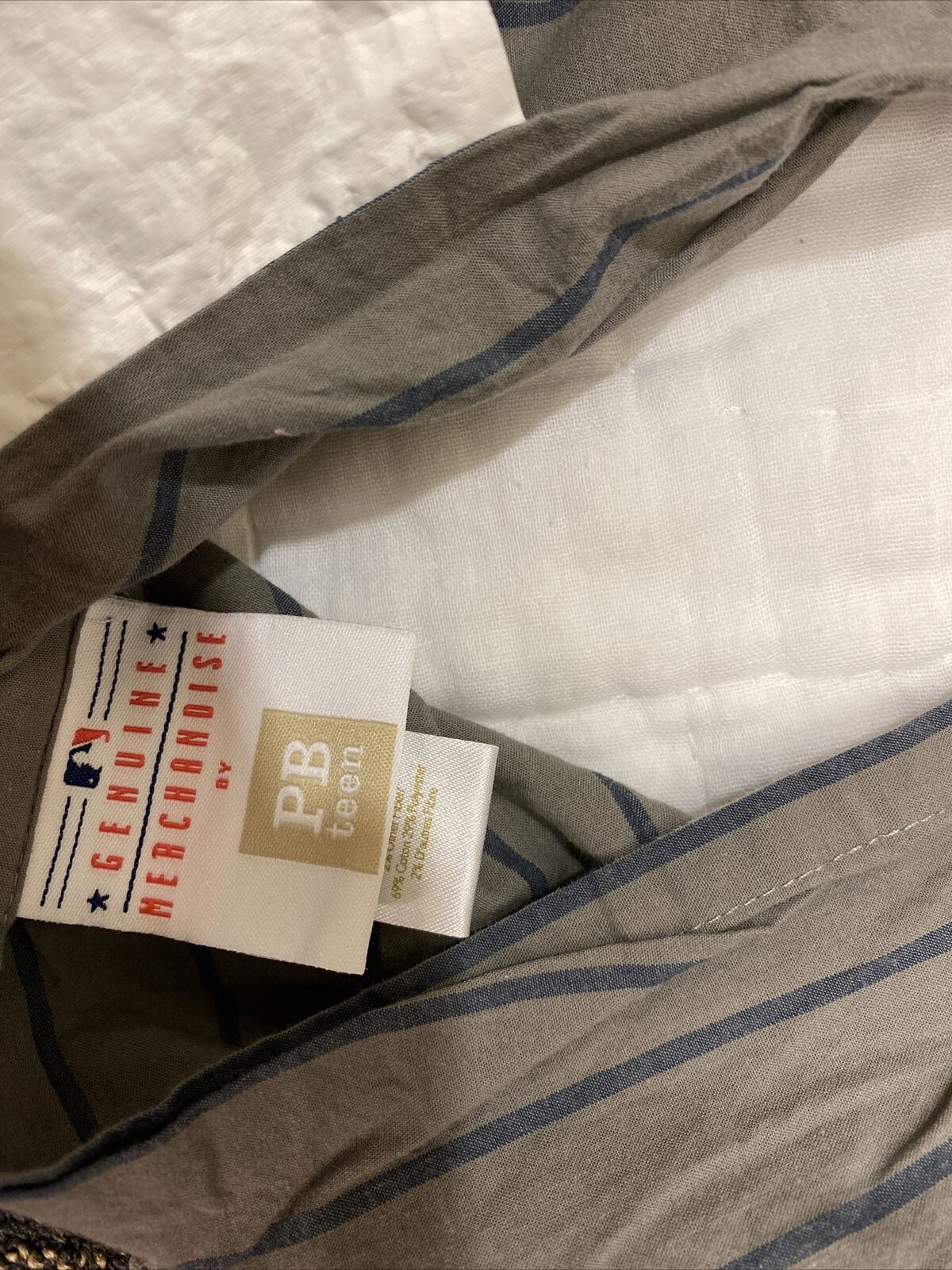 POTTERY BARN official baseball standard sham American league EUC red white blue - Fresh Stock Dated December 2025