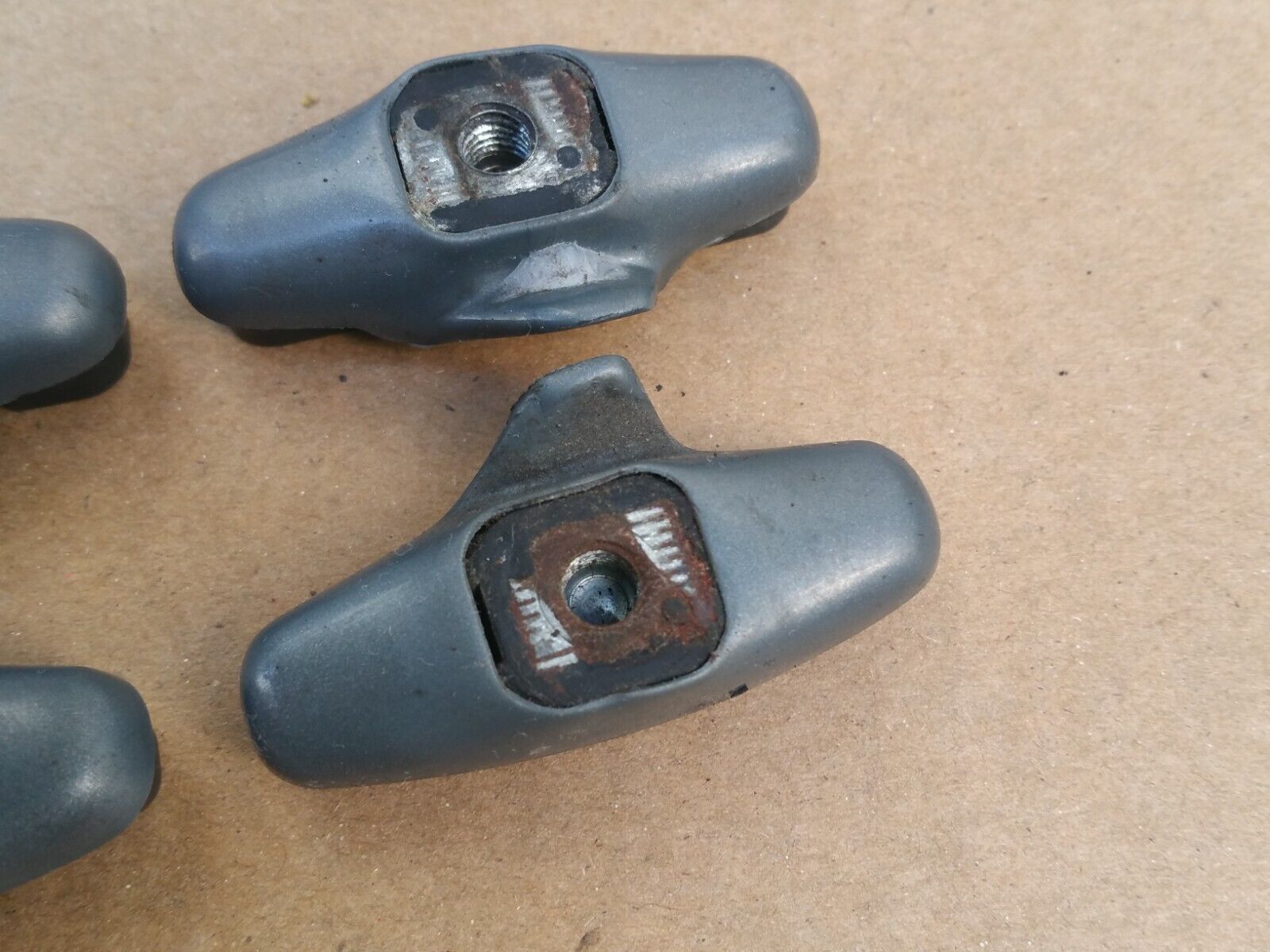 Set of 4 Vintage 90s Shimano 600 Road Bike Brake Pads Blue Gray Metallic Shell - Fresh Stock Dated February 2026