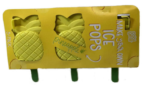 Lot Of 4 Pineapple Frozen Ice Pop Pudding Plastic Molds Make Your Own Tik Tok - Fresh Stock Dated December 2025