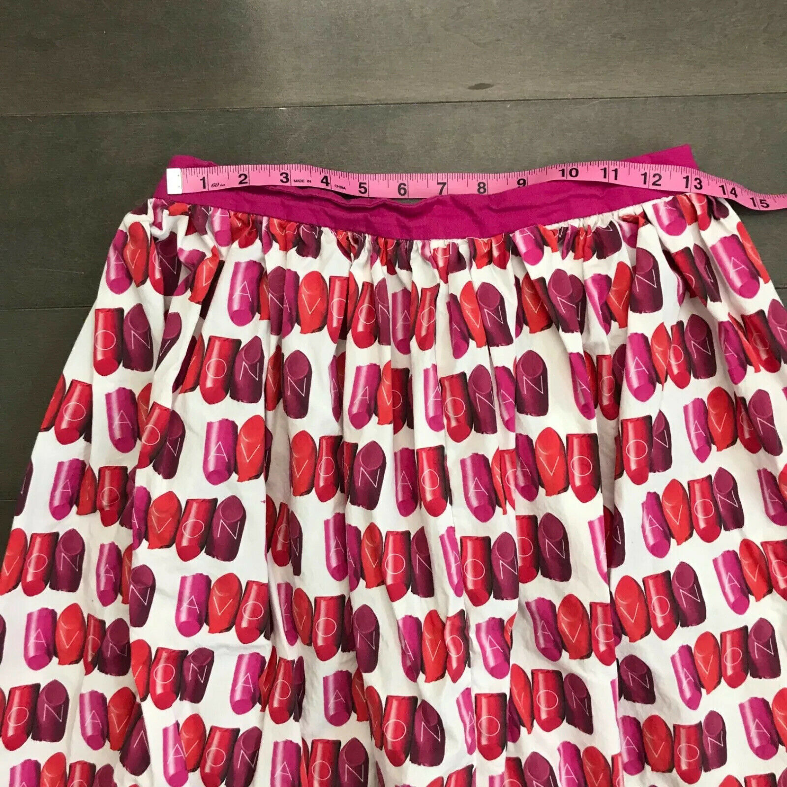 Vintage Avon Womens Size XS Skirt Pink Lipstick Pattern - Fresh Stock Dated March 2026