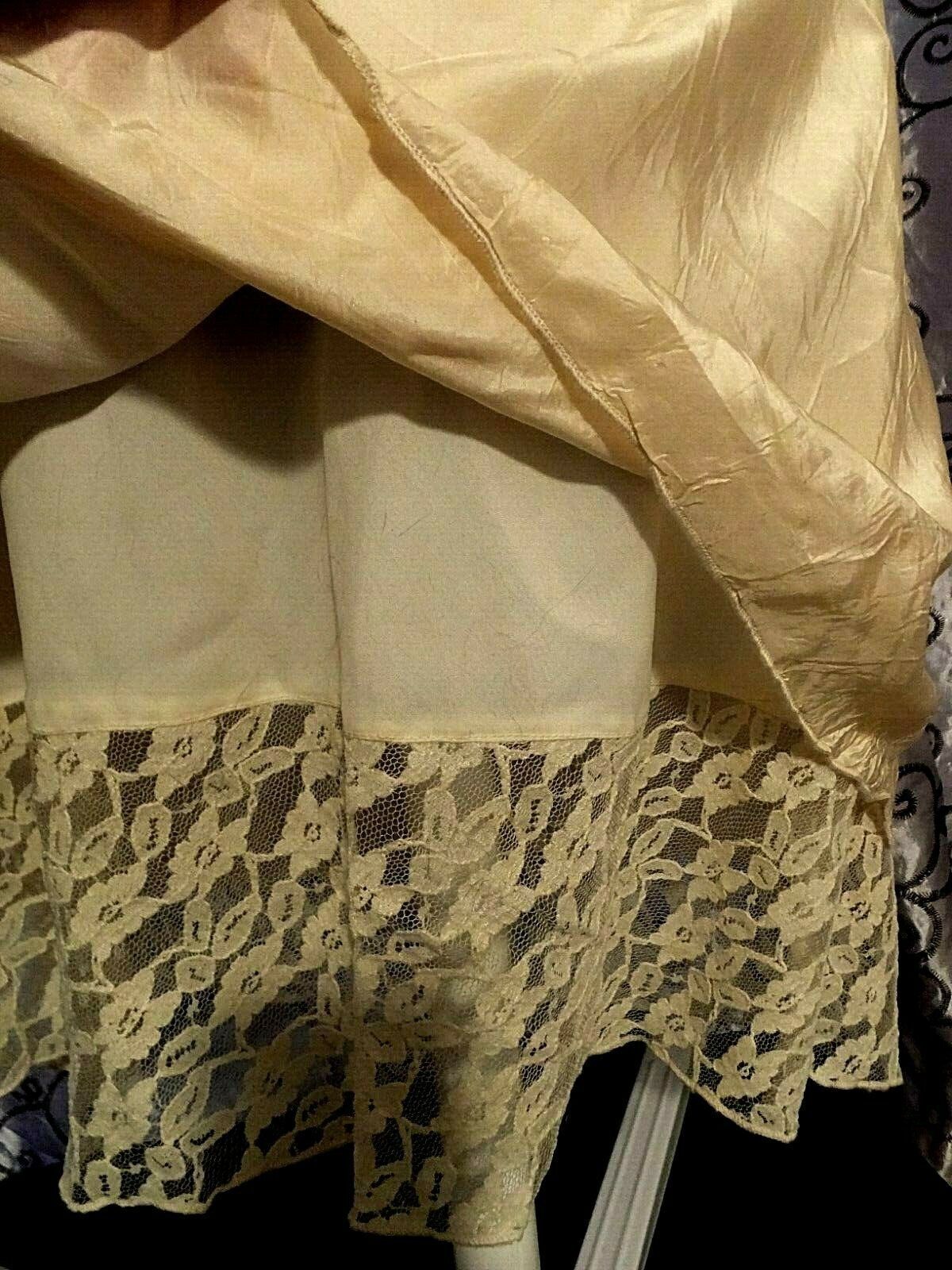 Vintage Wet Seal, SZ 9, Cream Silk Skirt, Beautiful, Lined, Lace Bottom, Soft - Fresh Stock Dated December 2025