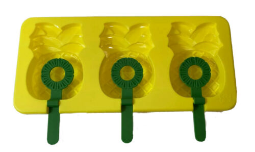 Lot Of 4 Pineapple Frozen Ice Pop Pudding Plastic Molds Make Your Own Tik Tok - Fresh Stock Dated December 2025