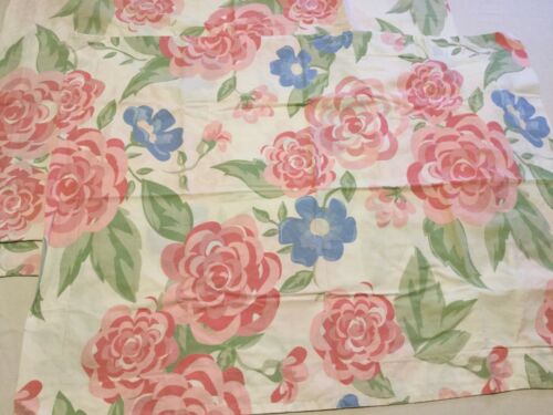 2 Pottery Barn Kids Standard Pillow Shams Floral Pink Blue Green on White Cotton - Fresh Stock Dated December 2025