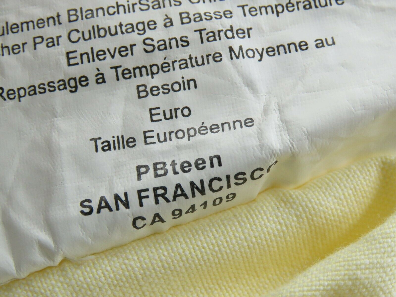 Pottery Barn PB Teen Yellow Green Quilted Square Euro Pillow Sham Cotton 25