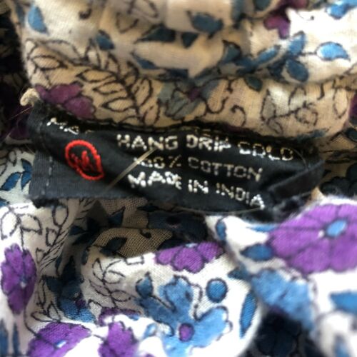 Vintage Indian Block Print Gauze Purple Blue Paisley Hippie Boho Skirt Size M - Fresh Stock Dated February 2026