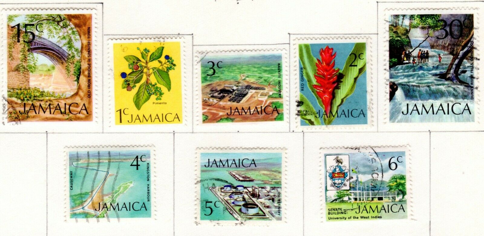 Jamaica Scott 343-362 Used on Album Page Issued 1972-1979 - Fresh Stock Dated February 2026