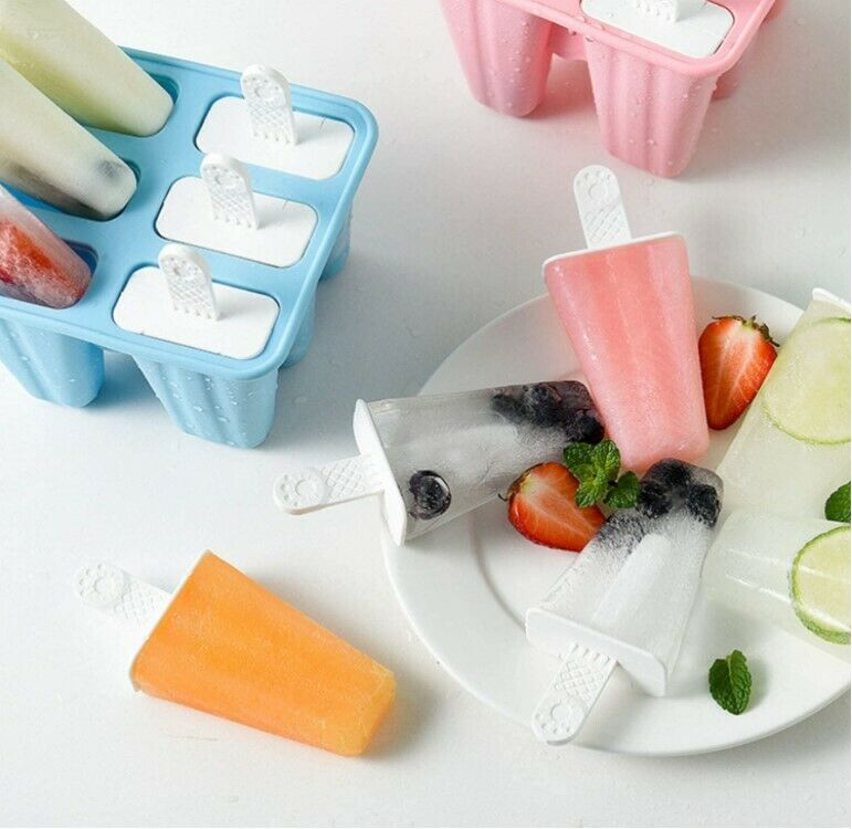 Moldes caseros para paletas de hielo Cepillo 6 cavidades - Embudo de silicona - Fresh Stock Dated December 2025