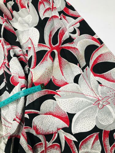 VTG 40s 50s XXS Authentic Circle Skirt Gray w/ Red & Black Floral Fabric OOAK - Fresh Stock Dated February 2026