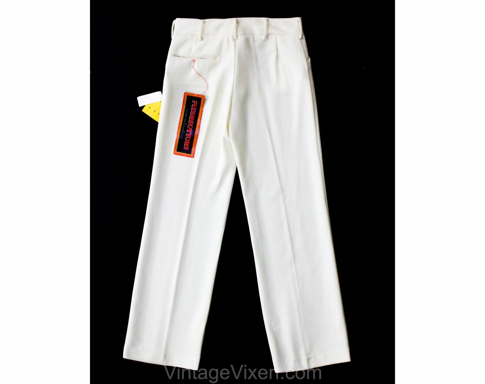 Size 10 Cream Wool Tailored Pant - 60s 70s Offwhite Knit Plushbottom & Peabody - Fresh Stock Dated March 2026