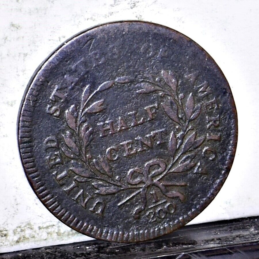 1795 Half Cent - No Pole - VG/F Details (#46111) - Fresh Stock Dated February 2026