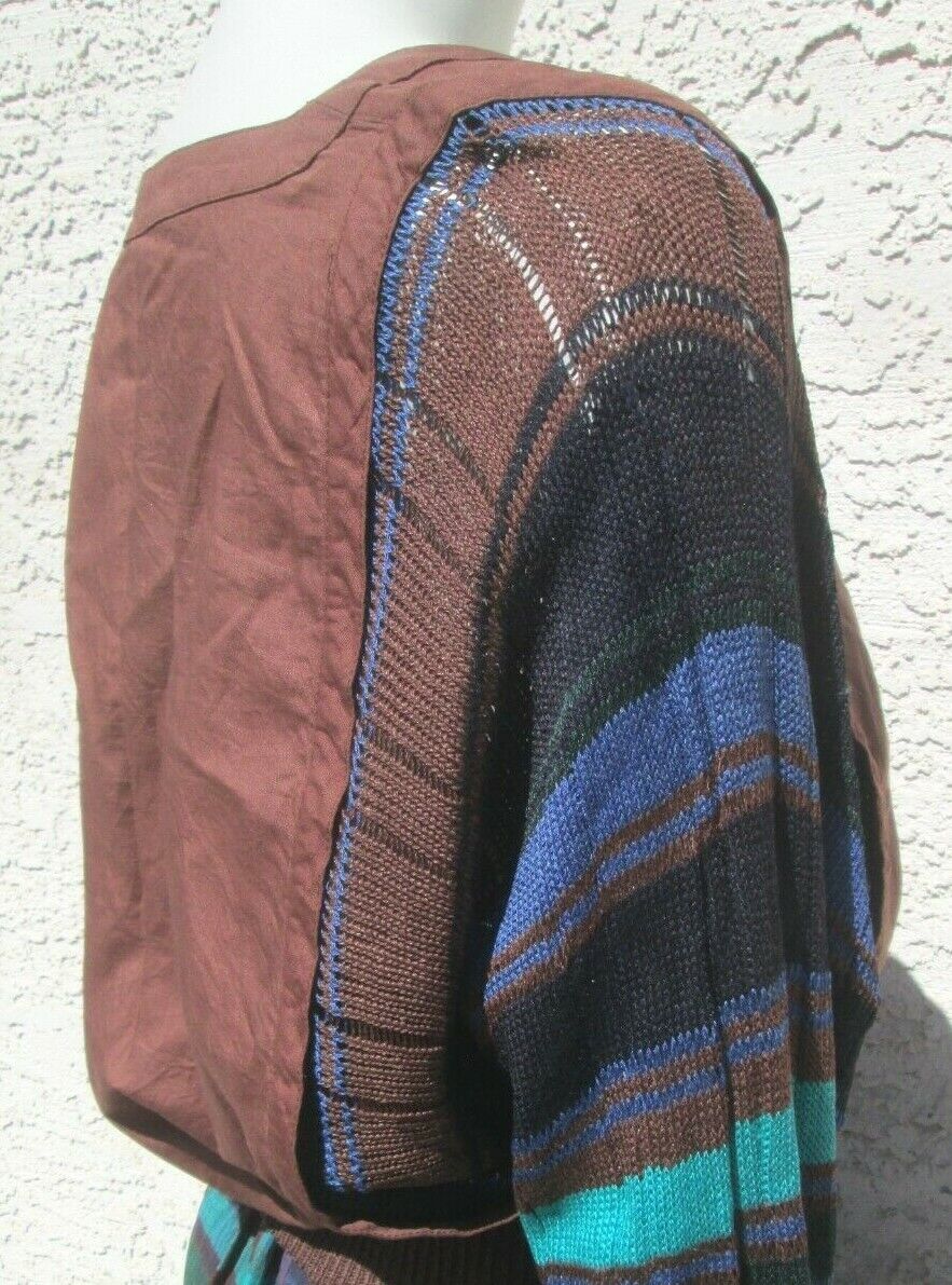 VTG 1980 Escada Skirt Set Boho Linen Brown And Blue Size 4 Made In West Germany - Fresh Stock Dated March 2026