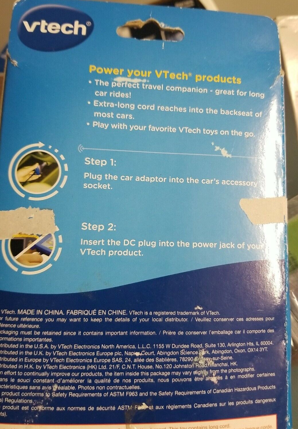 VTech Plug In Car Power Adaptor Compatible With All  VTech Products NIB - Fresh Stock Dated February 2026