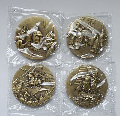 China 4 Pcs Medals Set - Four Great Classical Novels Series - Three Kingdoms - Fresh Stock Dated February 2026
