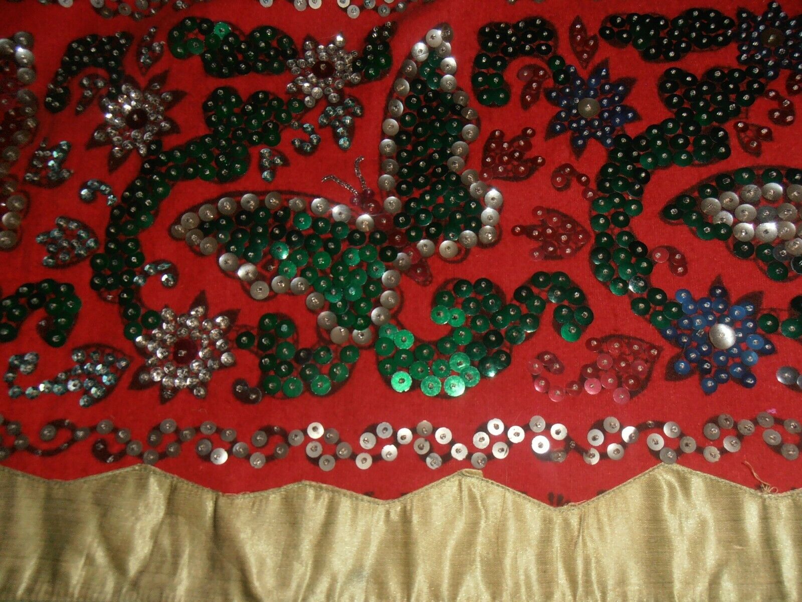 40s Mexican China Poblana Folk Skirt Sequin Butterfly Eagle Frida VTG  Mexico - Fresh Stock Dated February 2026