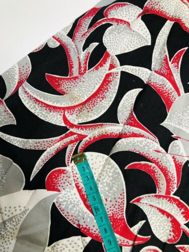 VTG 40s 50s XXS Authentic Circle Skirt Gray w/ Red & Black Floral Fabric OOAK - Fresh Stock Dated February 2026