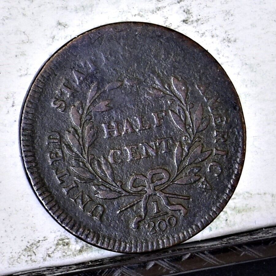 1795 Half Cent - No Pole - VG/F Details (#46111) - Fresh Stock Dated February 2026