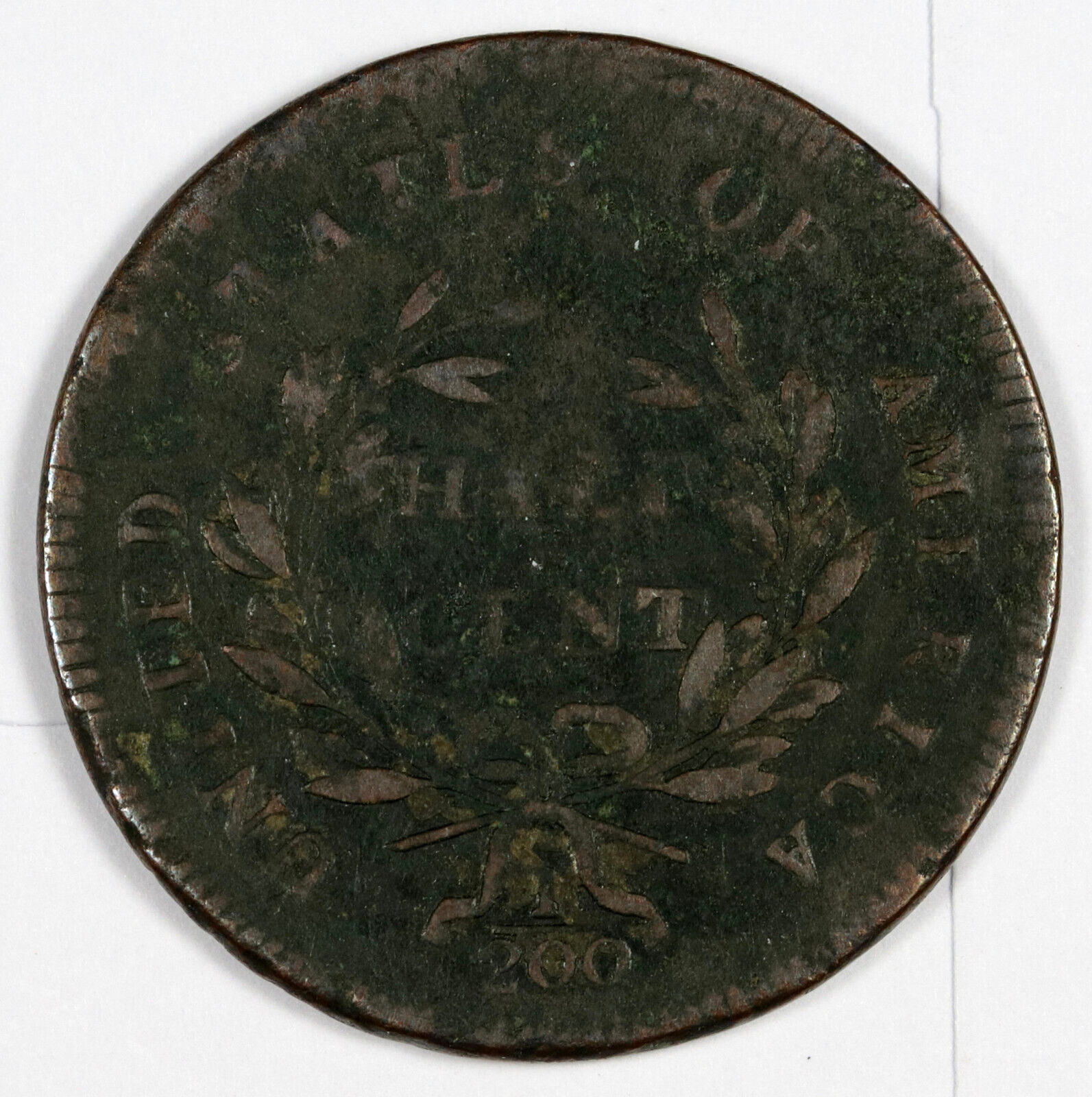 1797 Half Cent.  Plain Edge.  VG-F.  180637 - Fresh Stock Dated February 2026