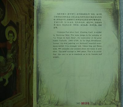 Shenyang Mint:1994 Christmas pure silver card 1 oz,mintage:3000 - Fresh Stock Dated February 2026
