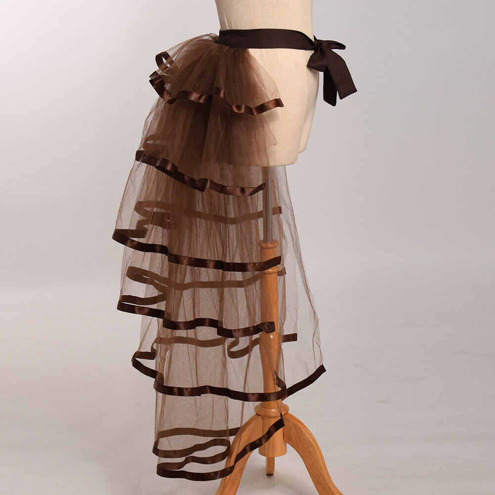 Victorian Steampunk Tie-on Bustle Skirt Gothic Party Tutu Belt Lace Over Skirt - Fresh Stock Dated December 2025