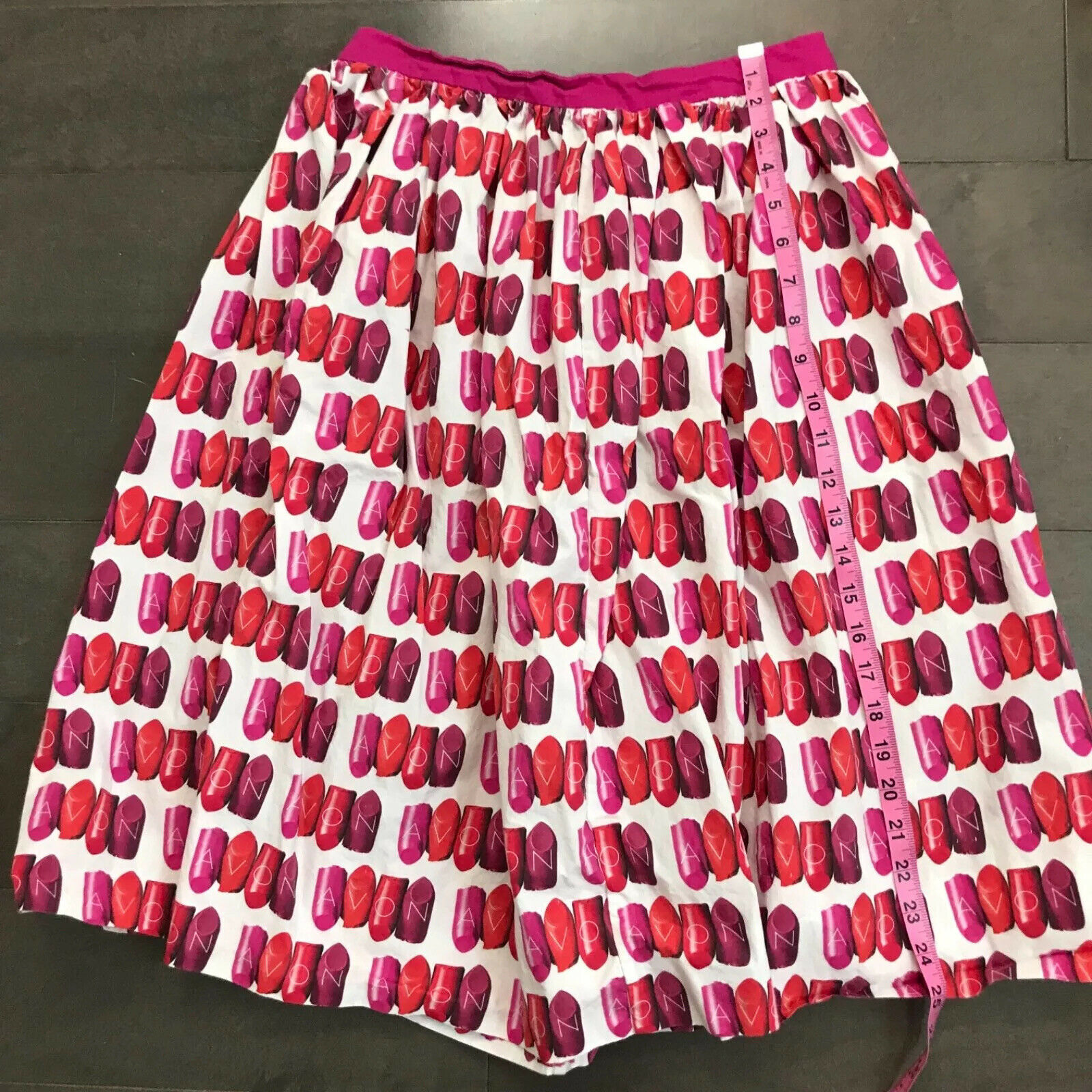 Vintage Avon Womens Size XS Skirt Pink Lipstick Pattern - Fresh Stock Dated March 2026