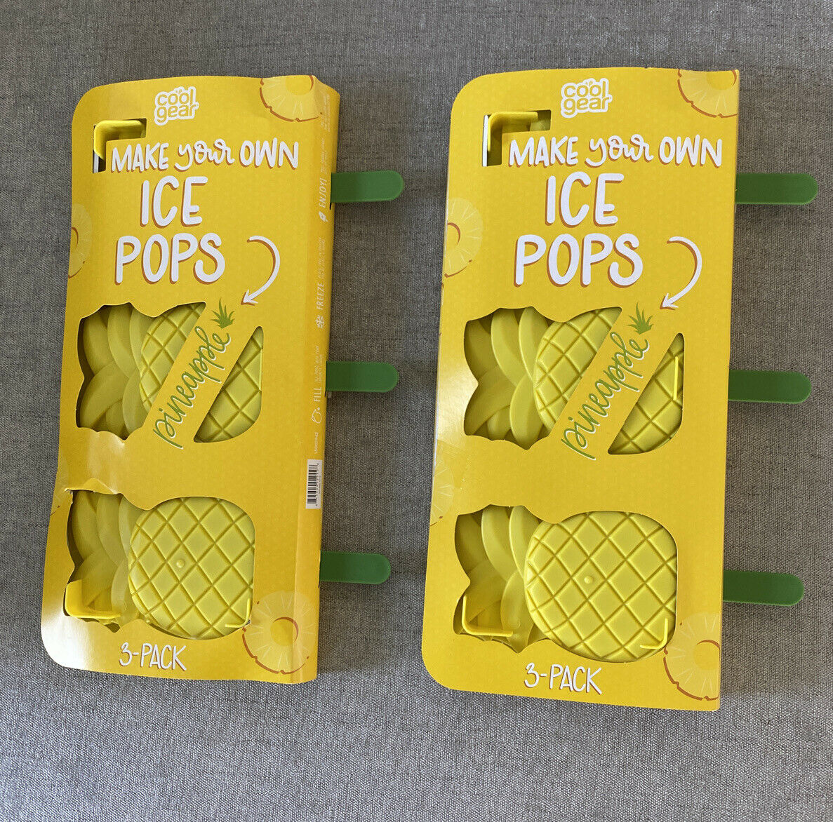 Pineapple Ice Pop Plastic Mold (Lot of 2 Pineapple Mold Sets) TikTok Paletas - Fresh Stock Dated February 2026