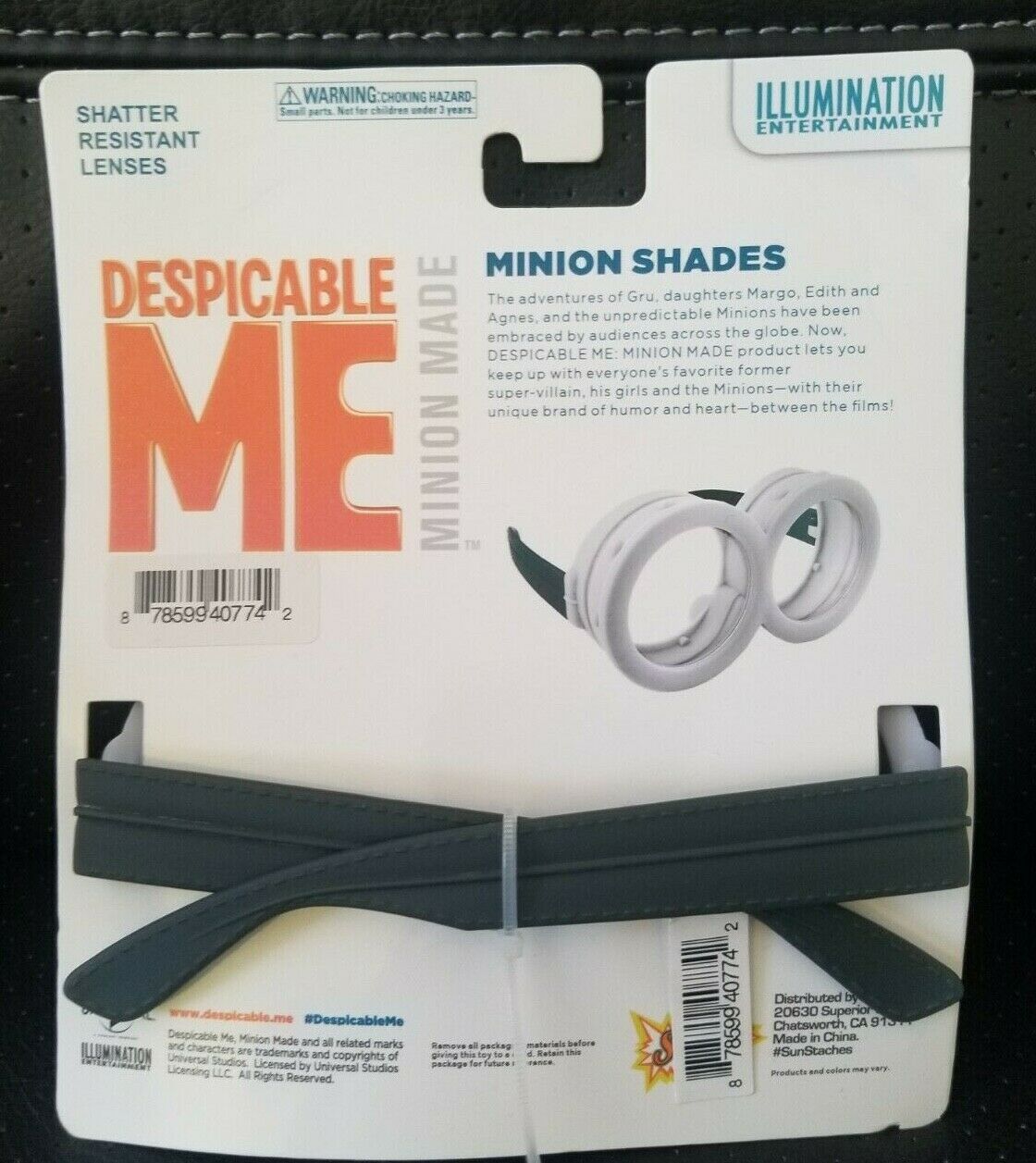 New Despicable Me Eyewear Minion Shades Goggles Mask Costume - Fresh Stock Dated December 2025