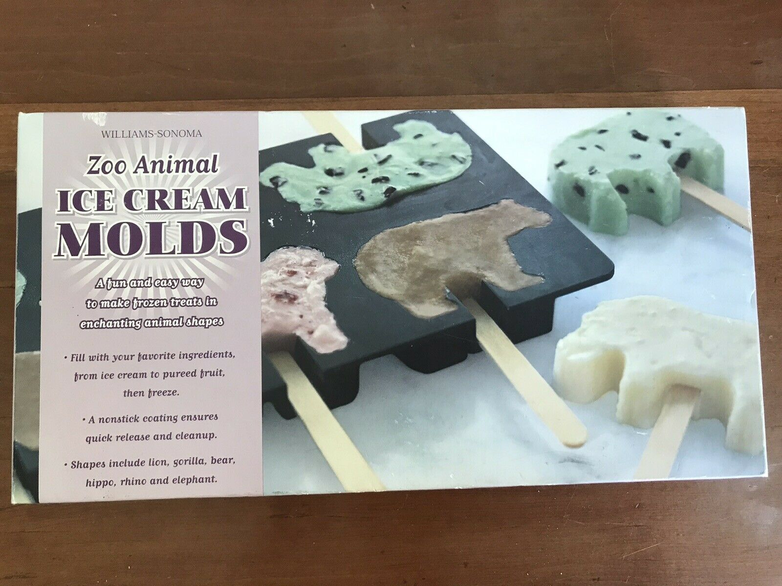Williams Sonoma Zoo Animals Ice Cream Molds NEW - Fresh Stock Dated February 2026