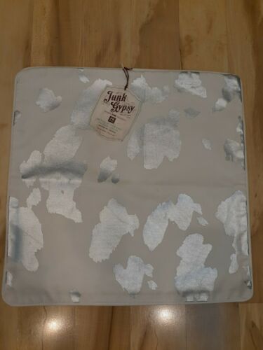 NWT Pottery Barn Teen Junk Gypsy Metallic Faux Cowhide Pillow Cover - Fresh Stock Dated December 2025