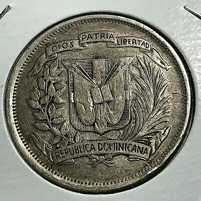 1937 DOMINICAN REPUBLIC SILVER 1/2 PESO NICE COIN - Fresh Stock Dated February 2026