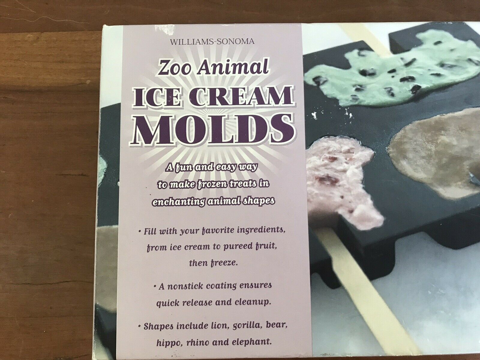 Williams Sonoma Zoo Animals Ice Cream Molds NEW - Fresh Stock Dated February 2026